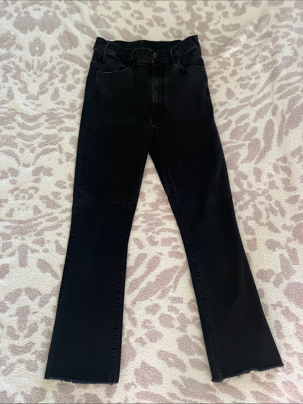 Mother Black High-Rise Flare Jeans